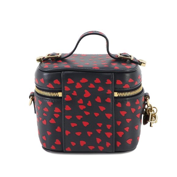 Christian Dior Lady Micro Vanity 2way Hand Shoulder Bag Heart Pattern Leather... - Picture 2 of 9